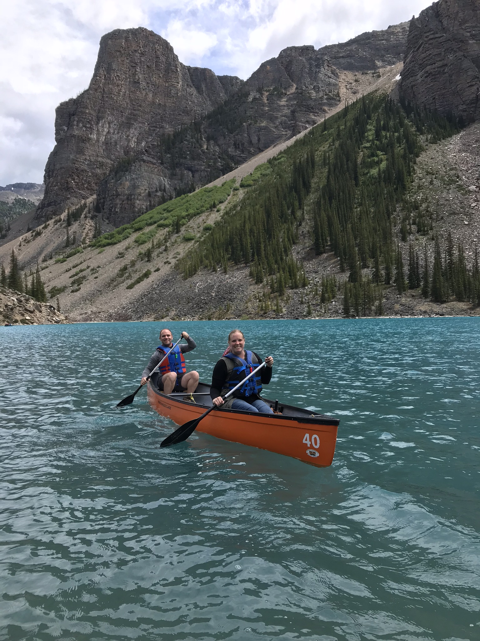 Canoeing on Moraine Lake